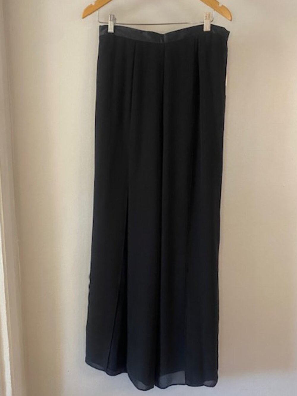 Vintage NWT Dress/ Evening Pants sheer Chiffon w/ lining Black size 14 Wide Leg - Picture 2 of 16